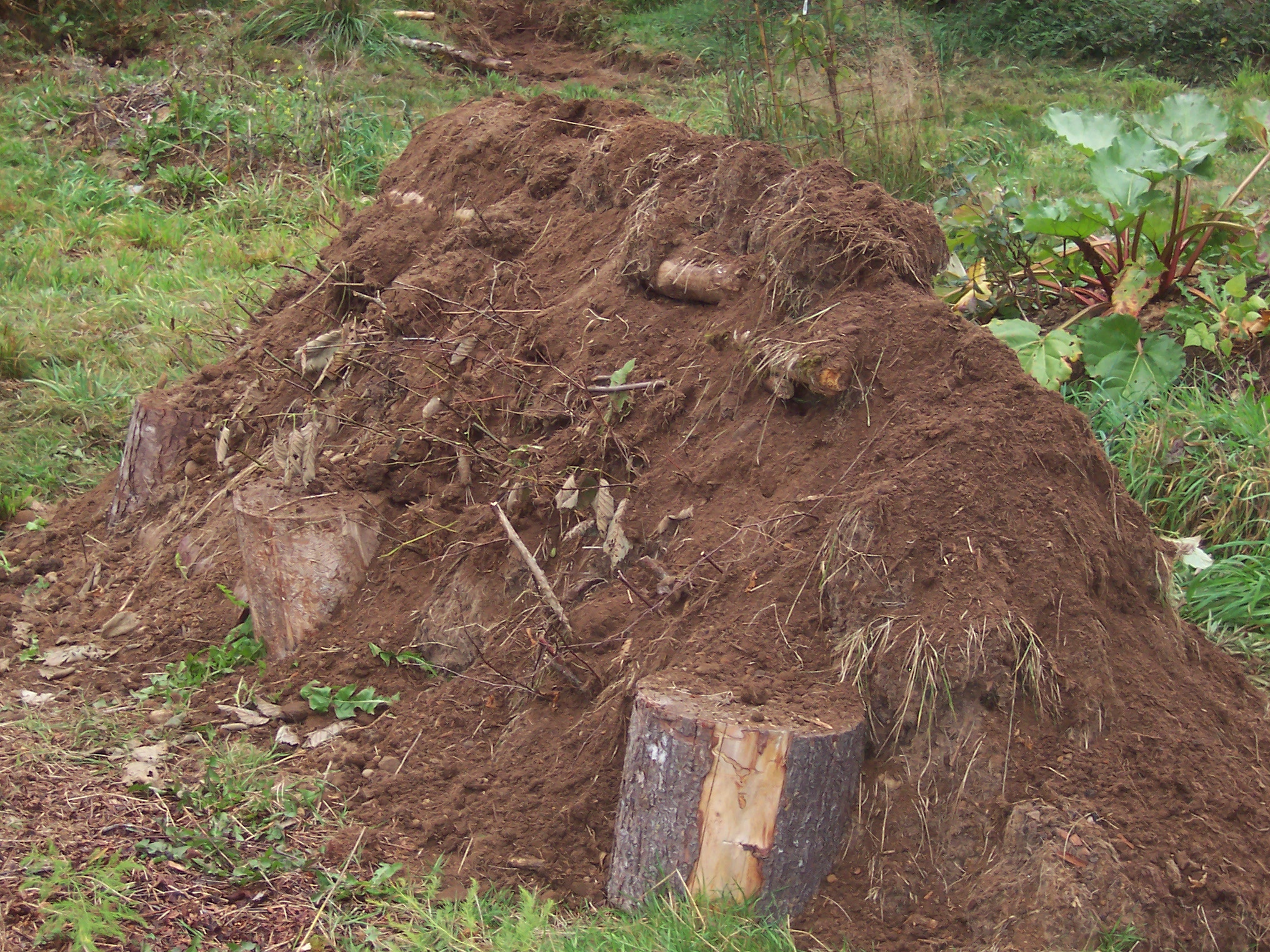 Tricks to Keep the Dirt from Sliding off a Hugel? (hugelkultur forum at